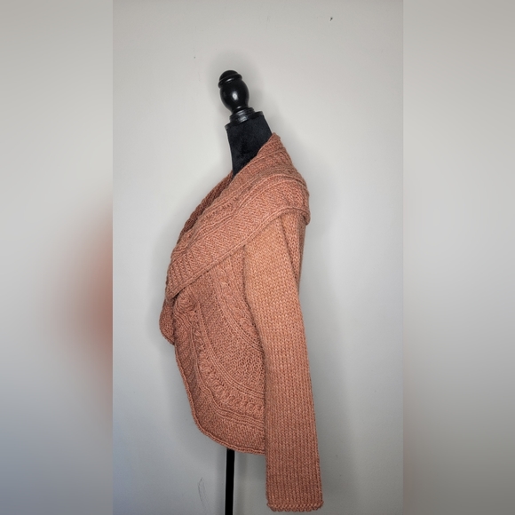 Anthropology Elsamada Chunky Knit Alpaca Wool Tie Front Cardigan Size M - Picture 4 of 12